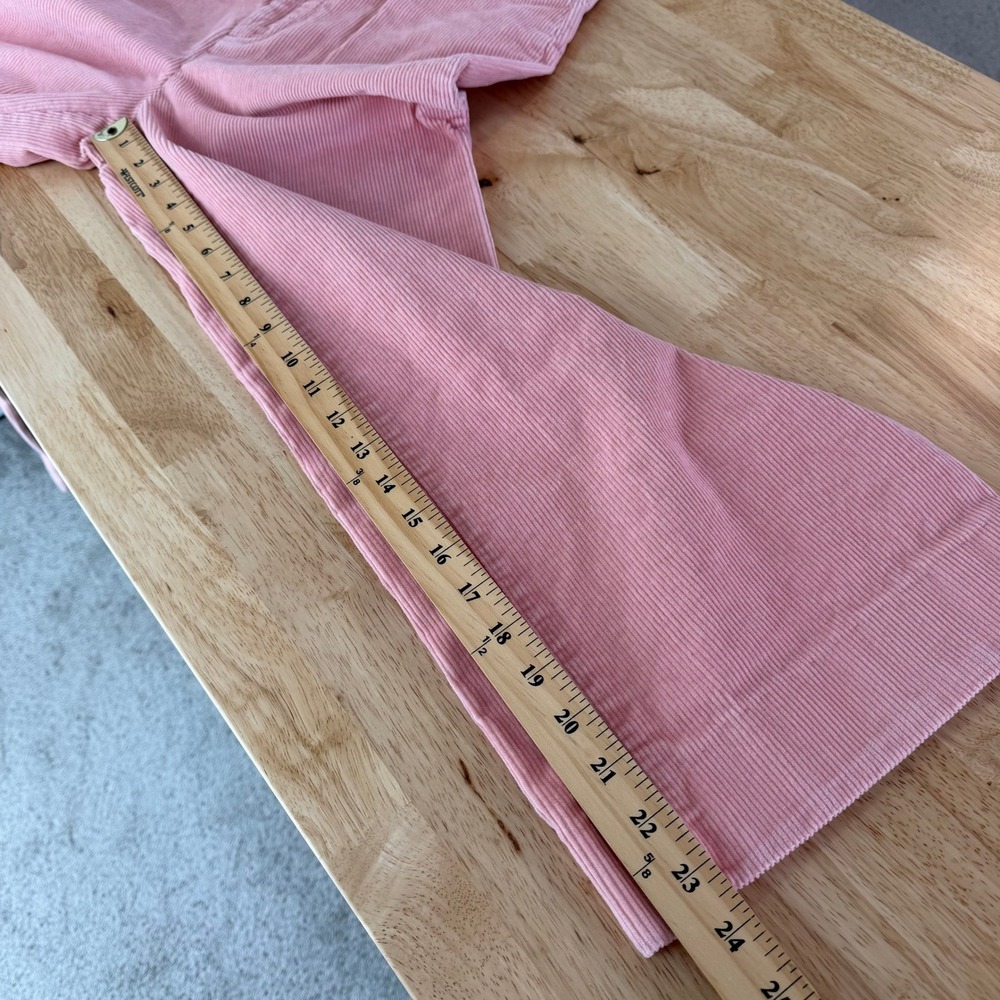 Gap High Rise Wide Leg Crop Corduroy Pants Size 8 Light Pink Stretch *Hemmed - Picture 10 of 12
